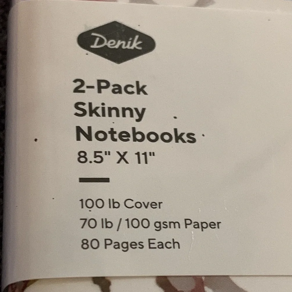 Denik Softcover 80 Page College Ruled Skinny Notebooks 2-Pack